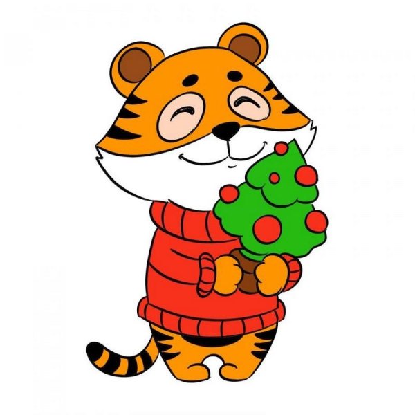 Тигр рисунок на новый год