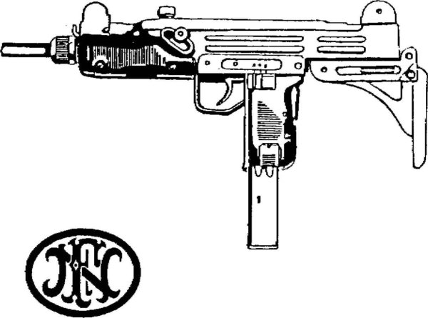 Чертеж пистолет пулемет Uzi