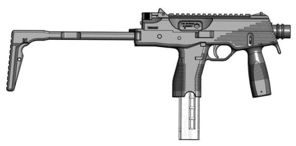 Пистолет пулемет mp9 чертеж