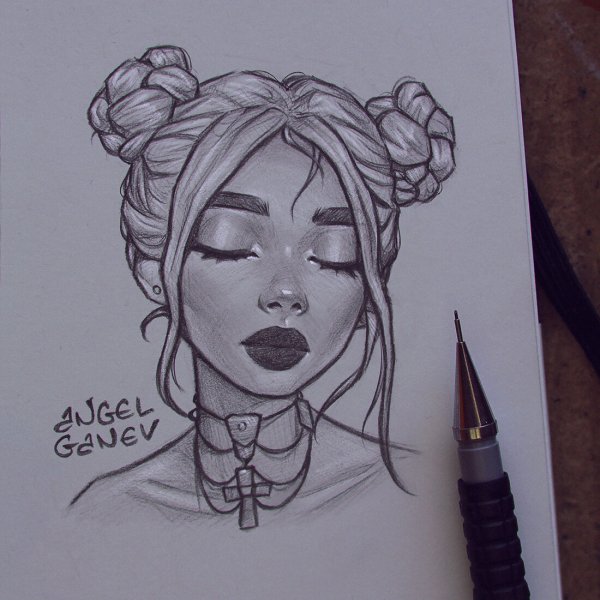 Рисунки девушек Angel Ganev