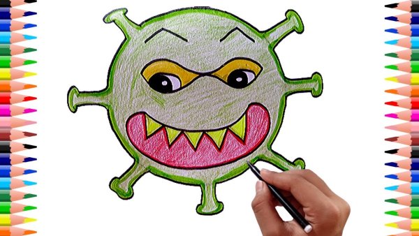 Вирус рисунок карандашом