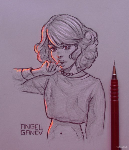 Милые рисунки девочек для скетчбука