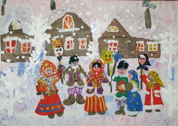 Рождественские колядки рисунок