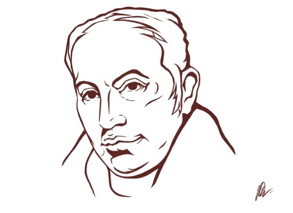 Портрет Жуковского карандашом