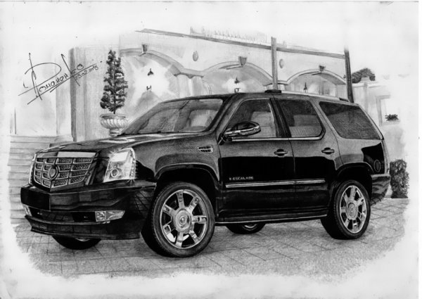 Кадиллак Эскалейд карандашом