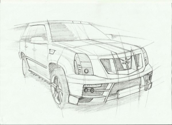Кадиллак Эскалейд рисовать