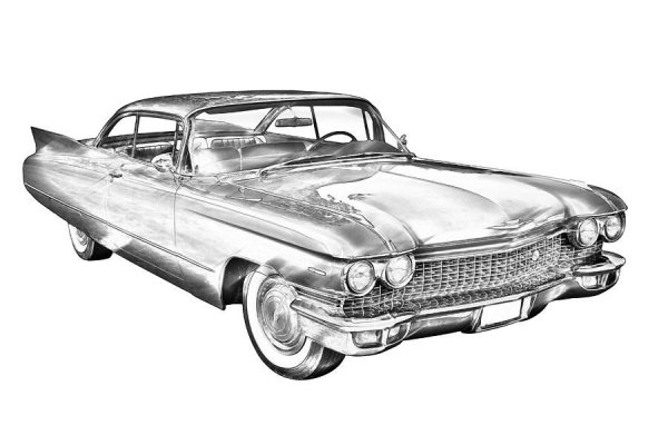 Cadillac Deville 1959 рисунок