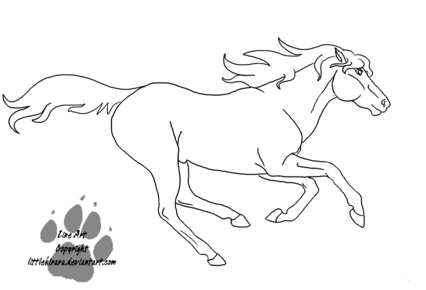 Бегущая лошадь раскраска