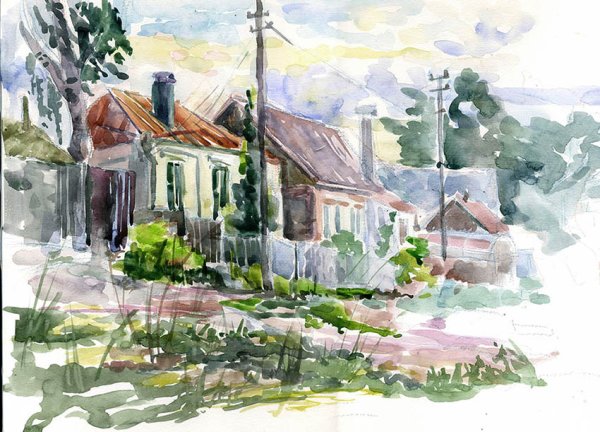 Пленэрные зарисовки акварелью