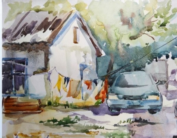 Этюды акварелью пейзаж