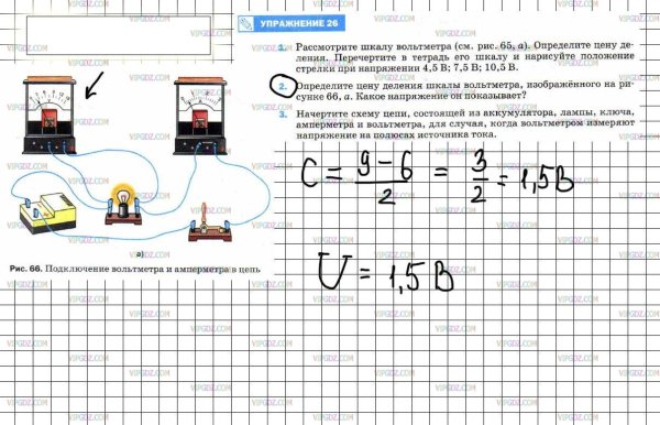 Определите цену деления шкалы вольтметра