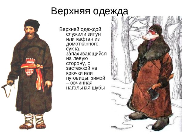 Зимняя мужская одежда на Руси