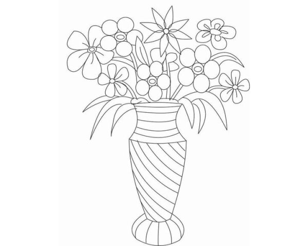 Цветы в вазе акварелью