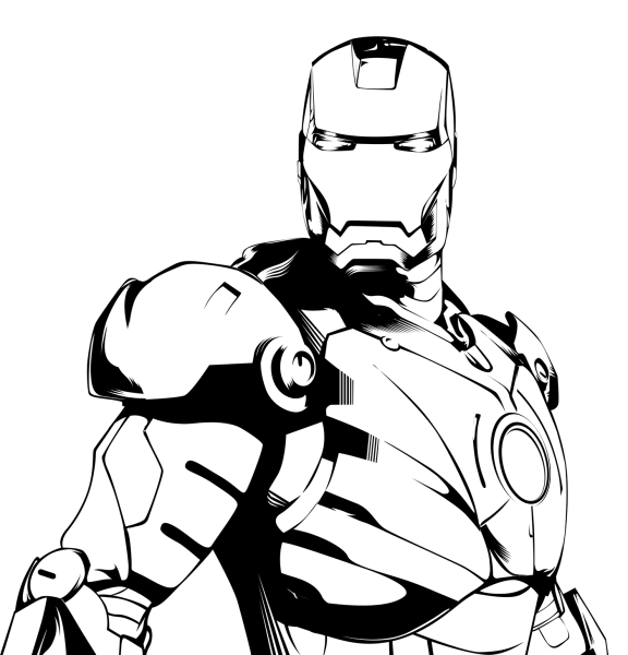 Железный человек вектор чб