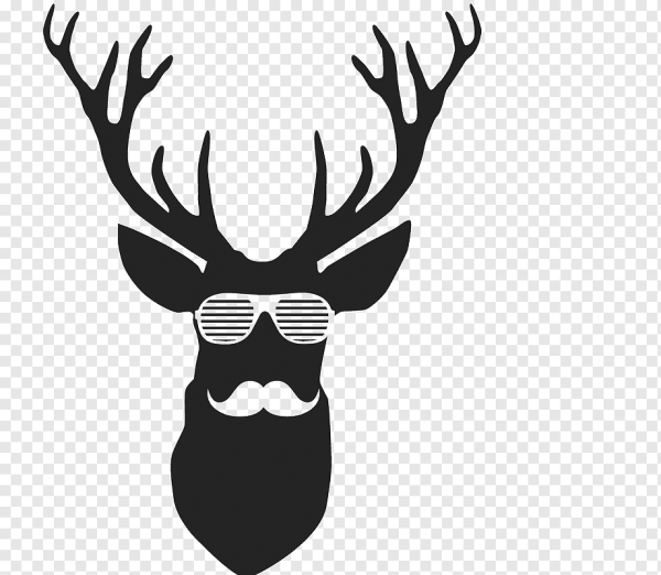 Силуэт головы оленя с рогами