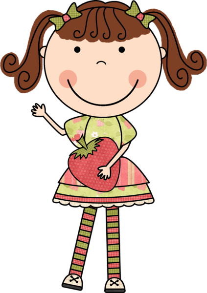 Веселая девочка рисунок