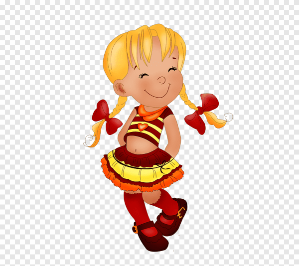 Смешная девочка с косичками