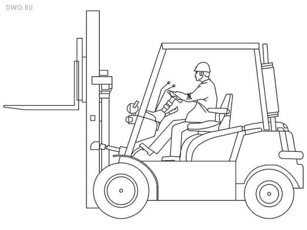 Электропогрузчик вилочный AUTOCAD