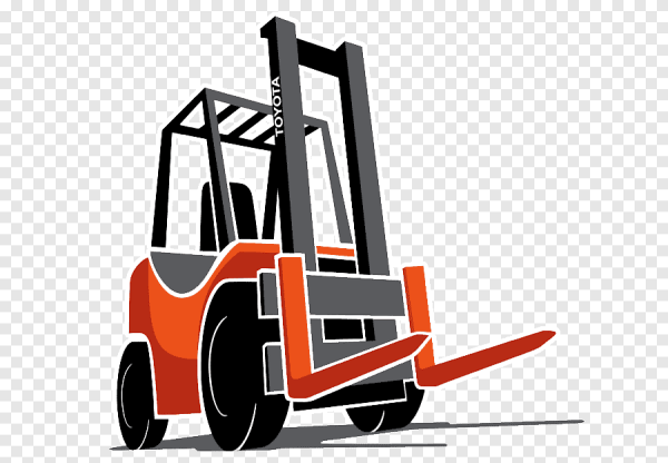Вилочный погрузчик вид спереди вектор