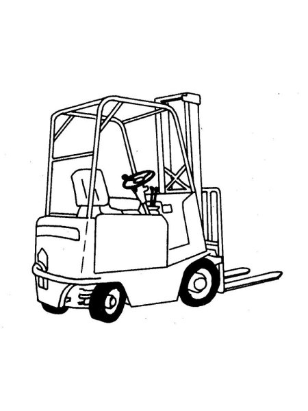Вилочный погрузчик вид спереди вектор