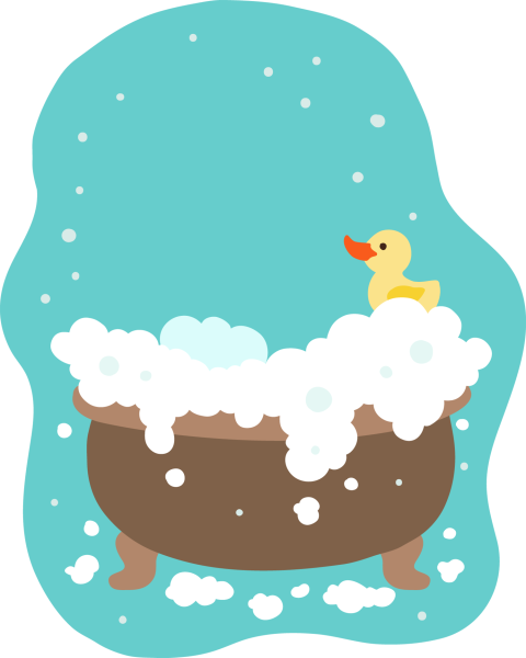 Ванна с пеной мультяшная