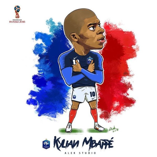 Килиан Мбаппе футболисты рисунок