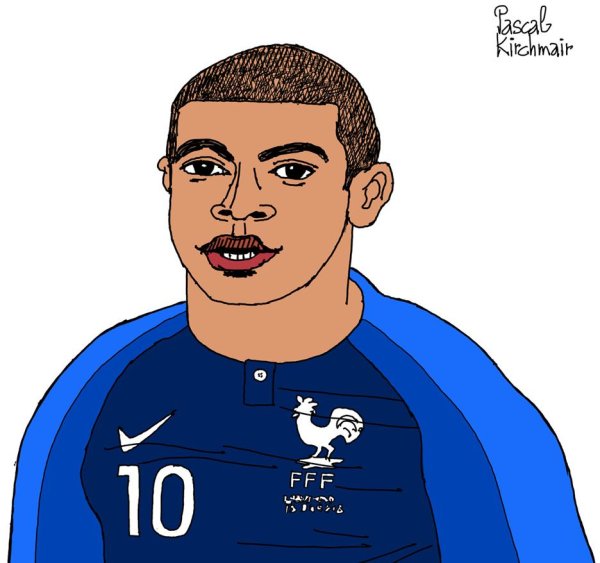 Килиан Мбаппе карандашом