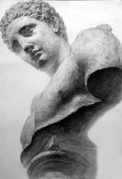 Античные скульптуры карандашом
