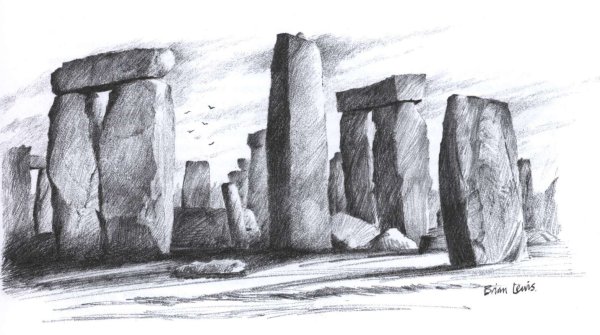 Стоунхендж Великобритания рисунок