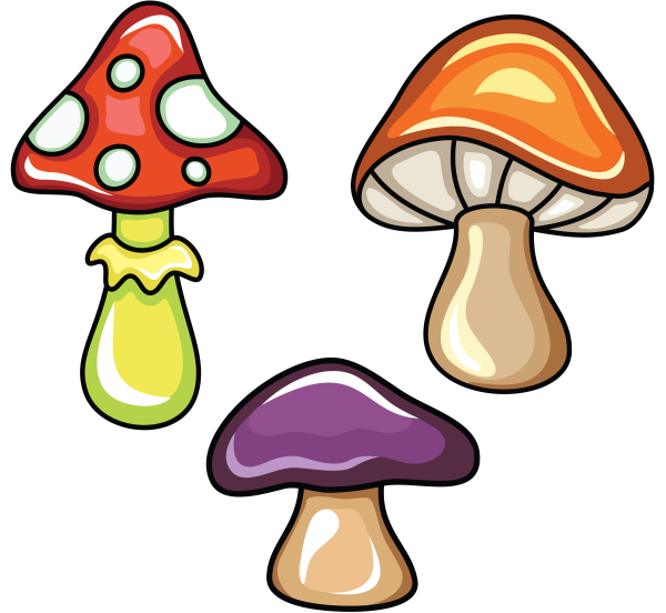 Грибы мультяшные