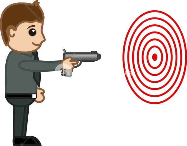 Человек целится в мишень