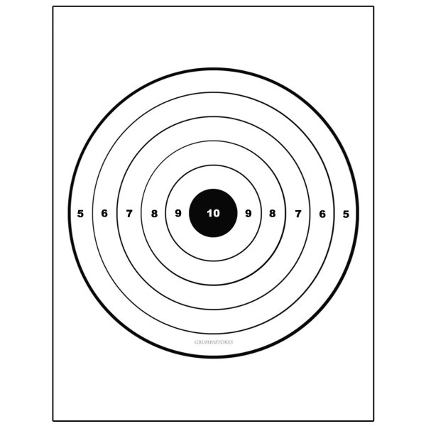 Мишень пистолетная 10 метров а4