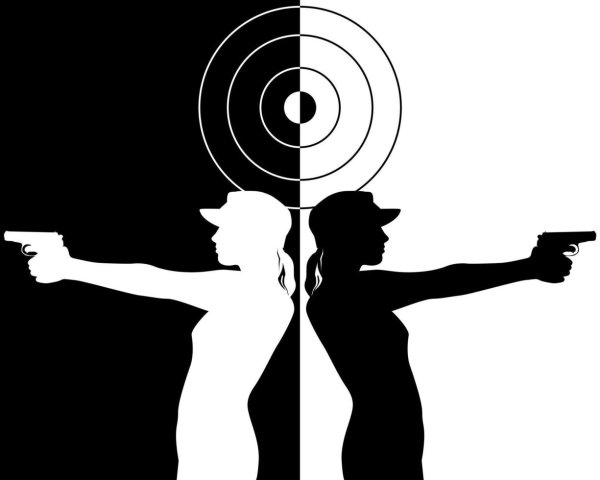 Стрельба из пистолета вектор