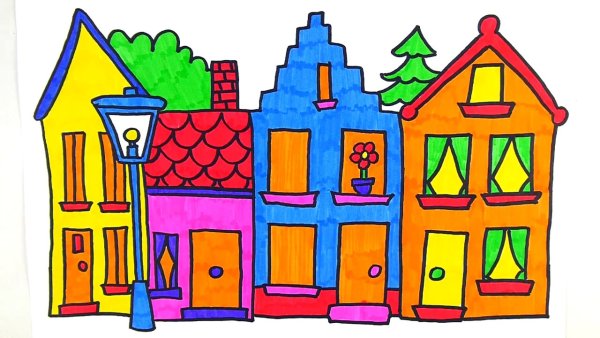 Городок рисунок для детей