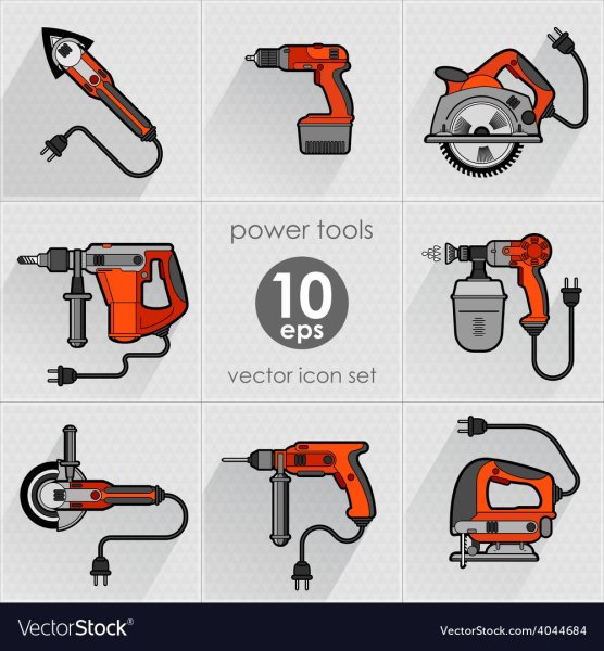 Электроинструмент черно белый