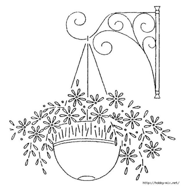 Подвесное кашпо зарисовка