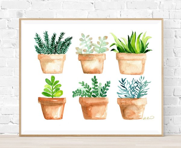 Цветок в горшке для детей