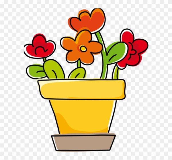 Трафарет горшочка для цветов