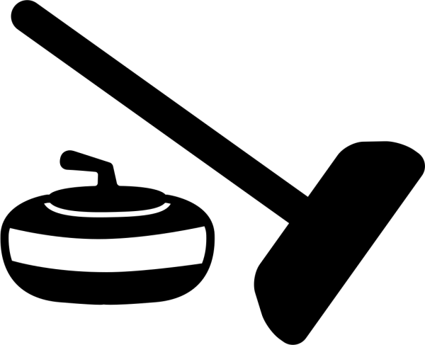 Керлинг на белом фоне