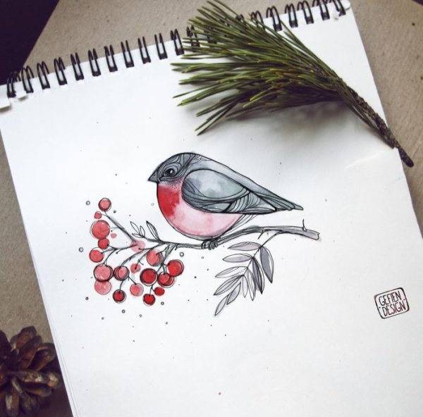 Стилизованный Снегирь