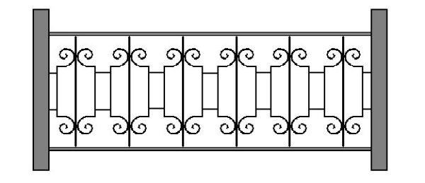 Эскиз ажурной ограды легкий