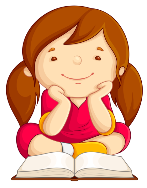 Мультяшная девочка думает