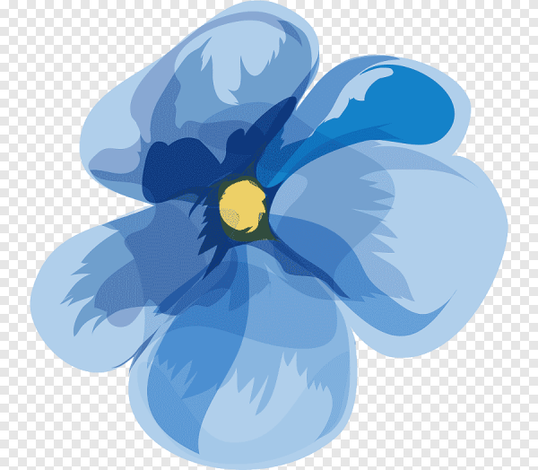 Синий цветок нарисованный