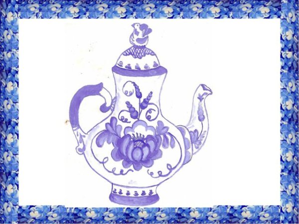 Гжельская роспись элементы росписи для детей