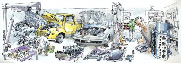 Автосервис карикатура