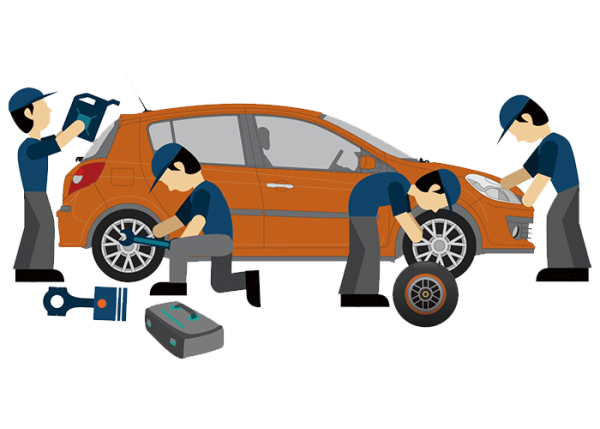 Автосервис на прозрачном фоне