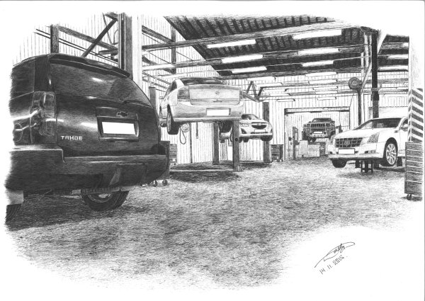 Автомастерская рисунок