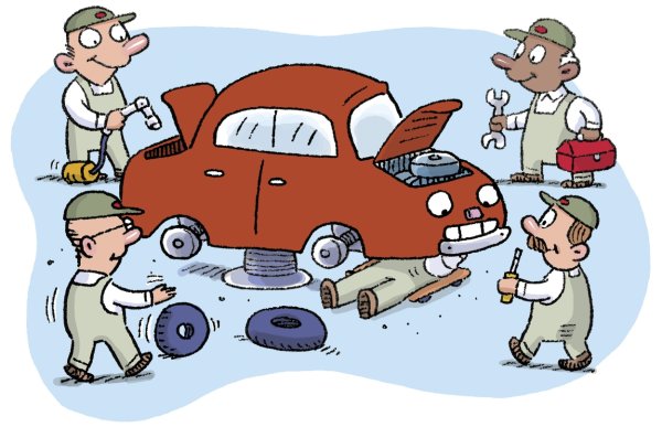 Авторемонт карикатуры