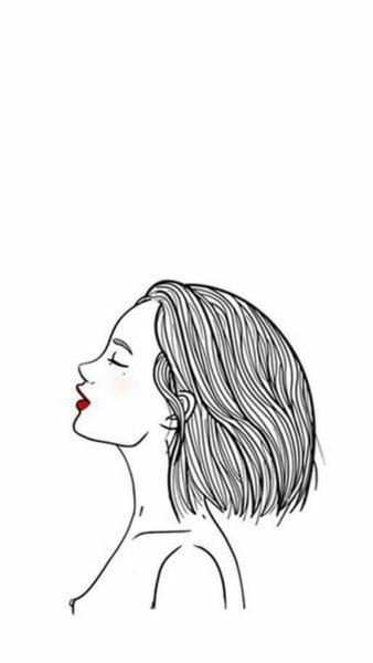 Девушка в профиль рисунок