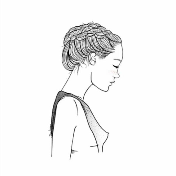 Девушка боком карандашом